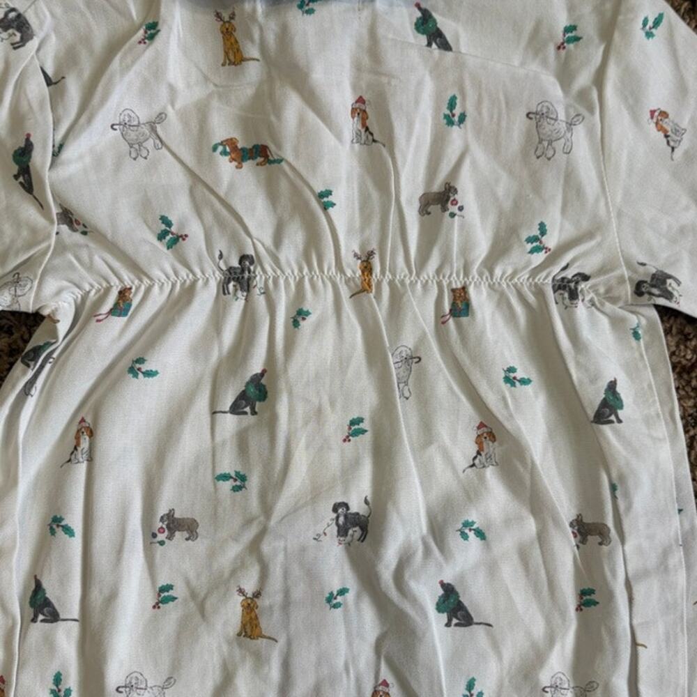 Petite Plume NWT Jingle Paws Cambridge Romper Dog Holiday Pajama Size 6/12M - Picture 3 of 8